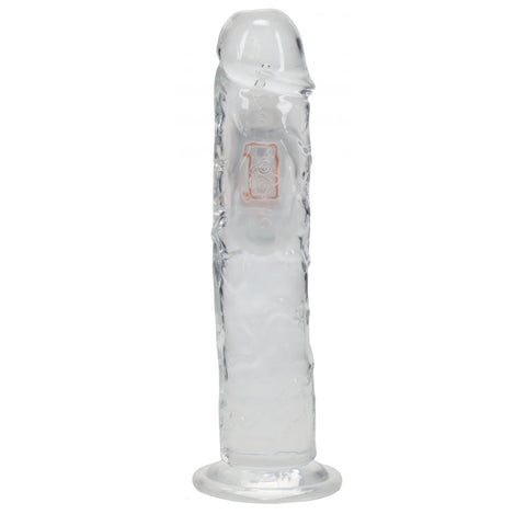 REALROCK 8 Inch No Balls Wireless Rechargeable LED Vibrating Dong Clear USB Rechargeable Vibrating Dong with Remote DONGS
