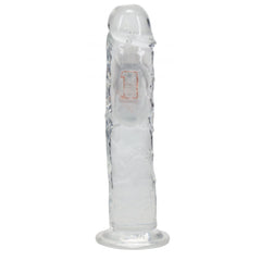 REALROCK 8 Inch No Balls Wireless Rechargeable LED Vibrating Dong Clear USB Rechargeable Vibrating Dong with Remote DONGS