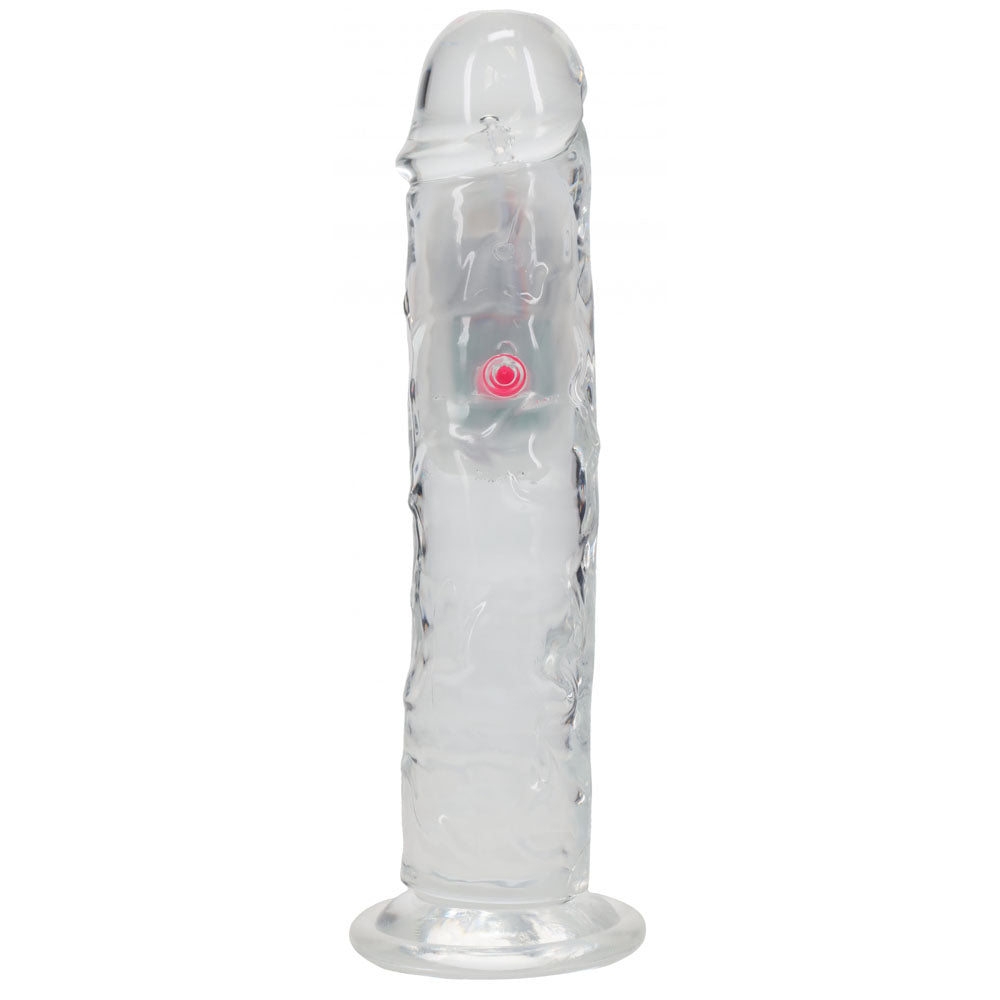 REALROCK 8 Inch No Balls Wireless Rechargeable LED Vibrating Dong Clear USB Rechargeable Vibrating Dong with Remote DONGS