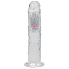 REALROCK 8 Inch No Balls Wireless Rechargeable LED Vibrating Dong Clear USB Rechargeable Vibrating Dong with Remote DONGS