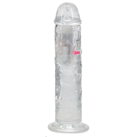 REALROCK 8 Inch No Balls Wireless Rechargeable LED Vibrating Dong Clear USB Rechargeable Vibrating Dong with Remote DONGS