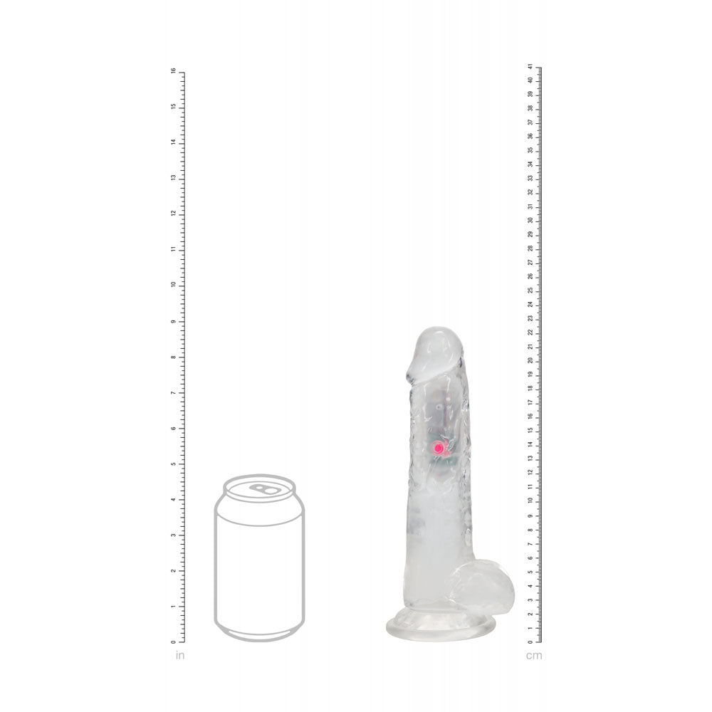 REALROCK 8 Inch Wireless LED Vibrating Dong Clear 22.5 cm Remote > Vibrators > Realistic Vibrators