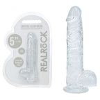 REALROCK Crystal Clear 5 Inch Suction Cup Dildo with Balls Clear > Dildos > Slim Dildos