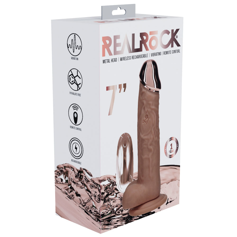 RealRock Metal Head 7 Inch – USB Rechargeable Vibrating Dildo with Remote > Dildos > Realistic Dildos