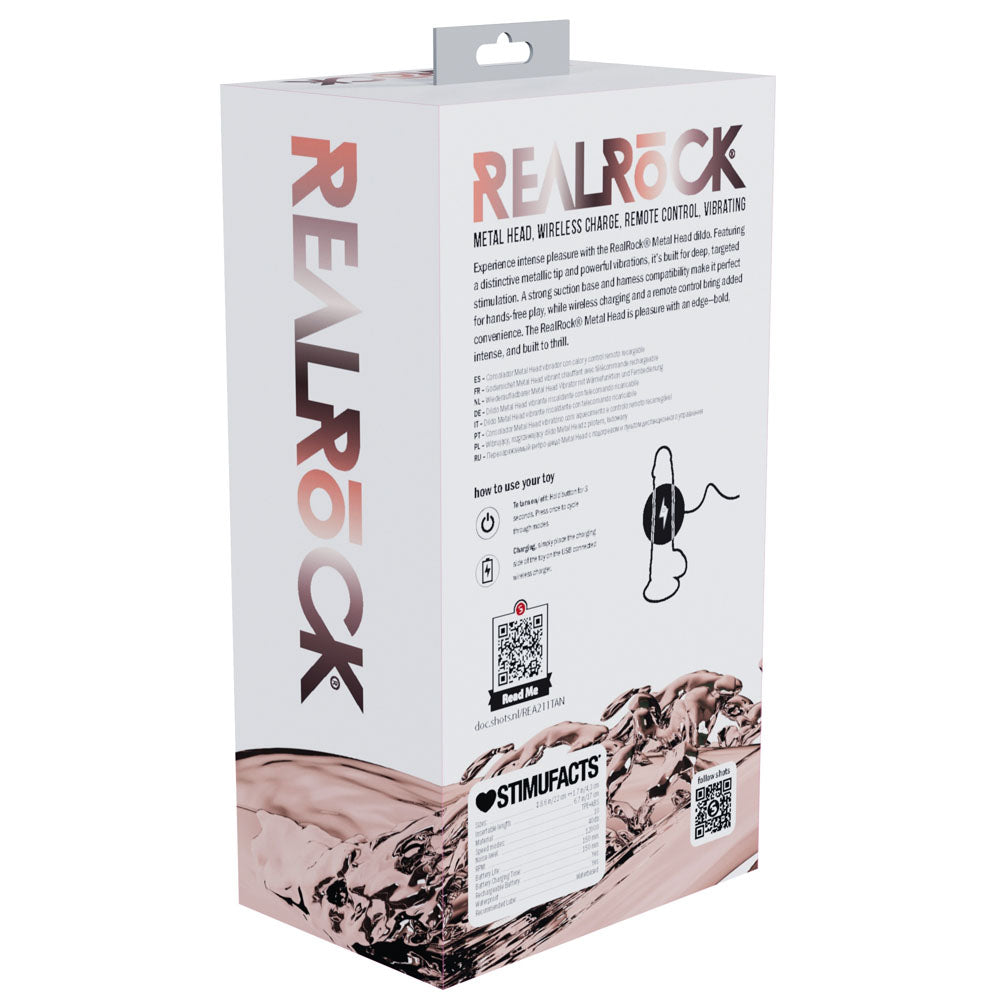 RealRock Metal Head 8 Inch Rechargeable Dildo – Wireless Remote Vibrating Dildo > Dildos > Realistic Dildos