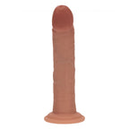 Realrock Dual Density Silicone Curved Dildo 8 Inch Tan, front view