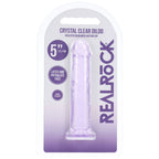 Realrock Crystal Clear – Smooth Streamlined Suction Cup Dildo 5" > Dildos > Realistic Dildos