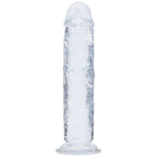 Realrock Crystal Clear 5 Inch Suction Cup Dildo Clear, angled view