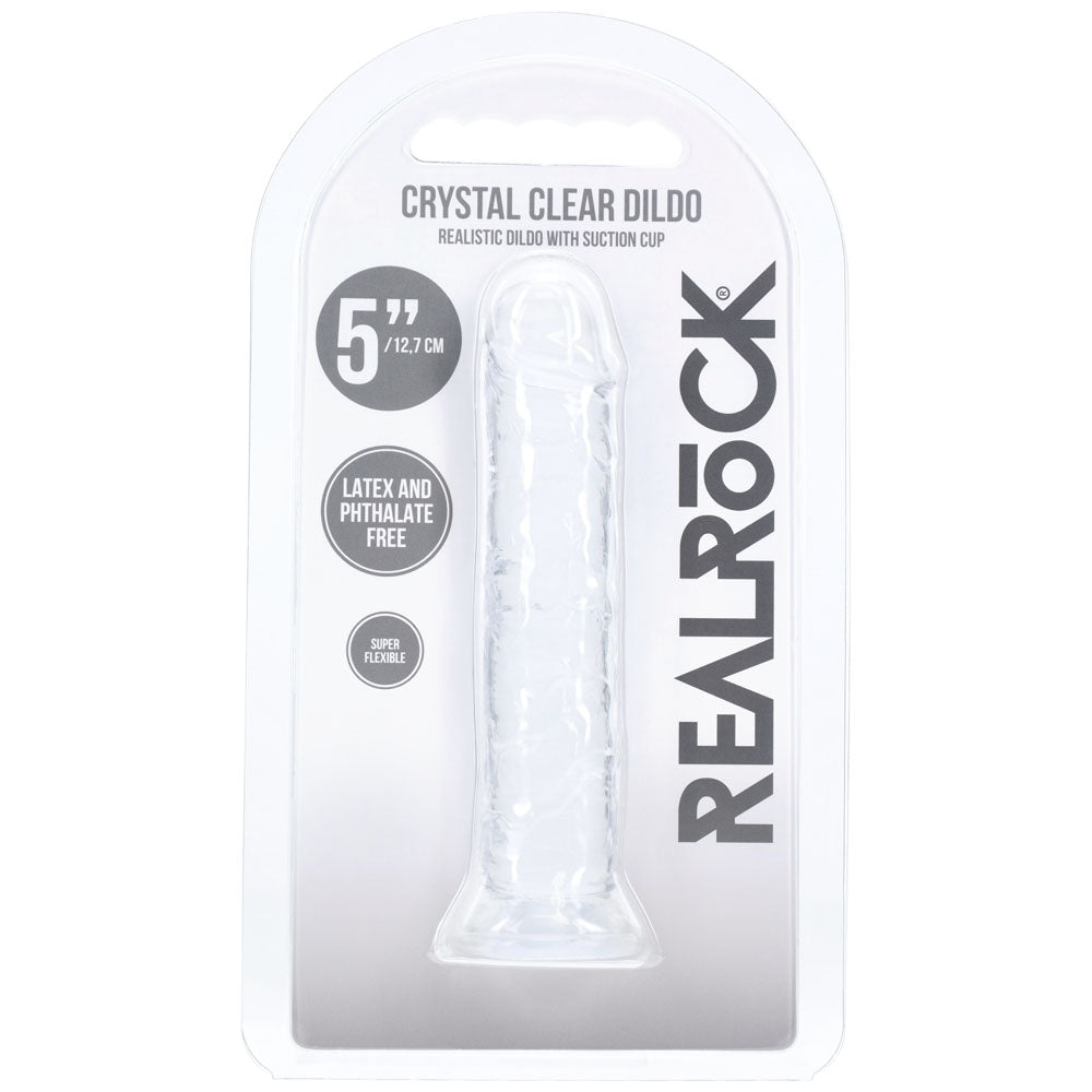 Realrock Crystal Clear Dildo – Suction Cup Base 5 Inch > Dildos > Slim Dildos