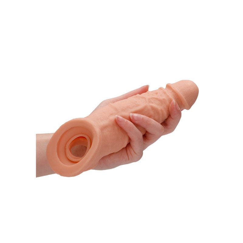 REALROCK Realistic Penis Extender with Rings 22.9 cm Sleeve Penis Sleeve > Sex Toys For Men > Penis Sleeves