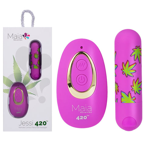 Maia JESSI 420 Remote 7.6 cm Bullet with Wireless Remote Purple > Vibrators > Mini Vibrators
