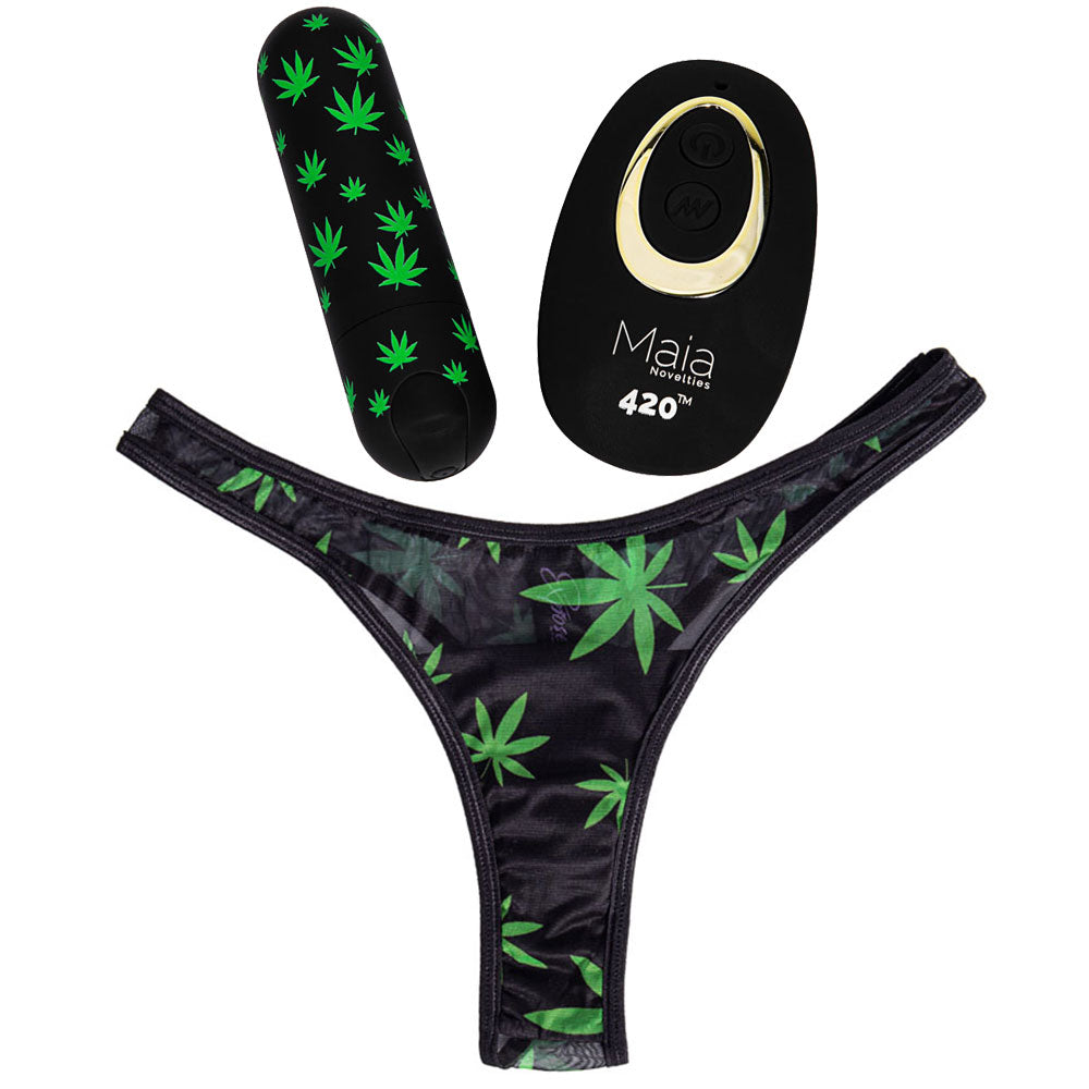 Maia Date Night 420 Panty Vibe - S/M with USB Bullet & Remote BULLETS & EGGS
