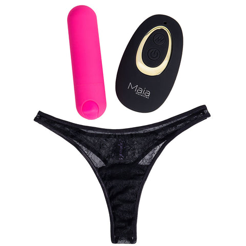 Maia Date Night Panty Vibe L/XL with Pink USB Bullet & Remote Panty Vibrators