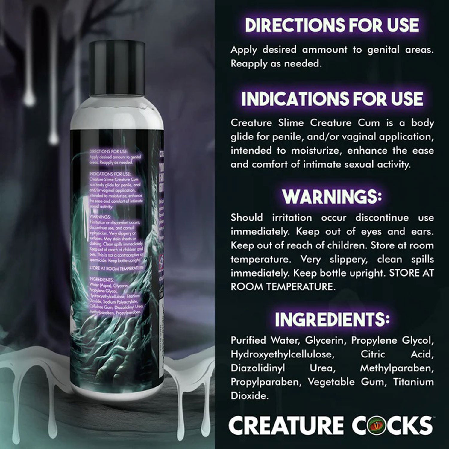 Creature Slime Unscented Jizz Lubricant 8 Ounce (236ml) Bottle > Lube > Speciality Exempt
