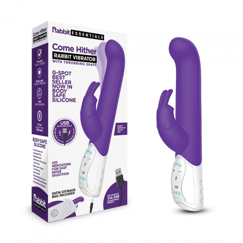 Rabbit Essentials Come Hither G-Spot Rabbit Vibrator - Purple