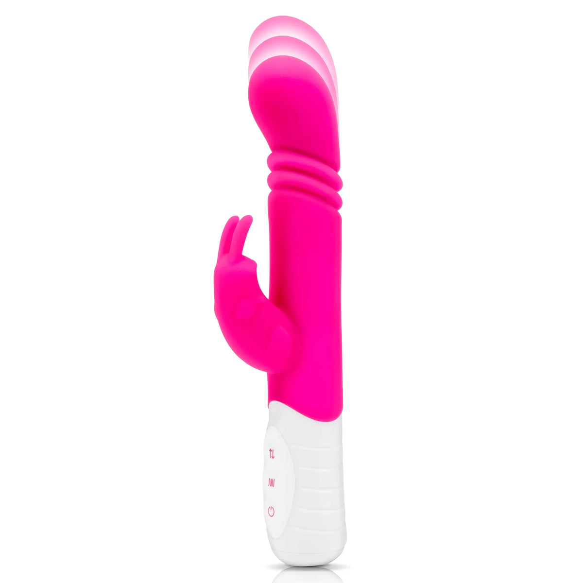 Rabbit Essentials Slim Shaft Thrusting G-Spot Rabbit Vibrator with Satin Storage Bag Pink > Vibrators > Ladies > Rabbit Multi