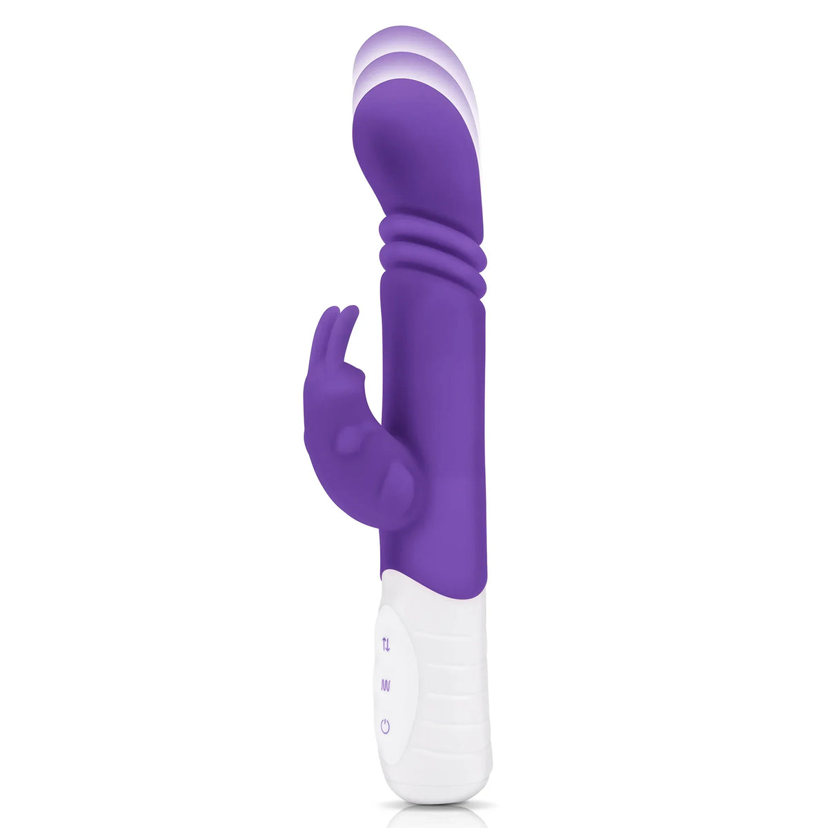 Rabbit Essentials Slim Shaft Thrusting G-Spot Rabbit Vibrator with Satin Storage Bag Purple > Vibrators > Ladies > Rabbit Multi