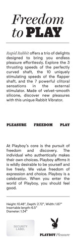 Playboy Pleasure RAPID RABBIT Vibrator with Thrusting Fun > Vibrators > Ladies > Rabbit
