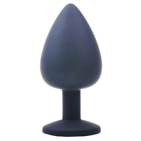 Black Silicone Anal Plug Large with Purple Diamond > Anal Range > Jewel Butt Plugs