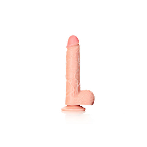 RealRock 7 Inch Cock With Balls Regular Straight Dildo Flesh Color Dongs Realistic