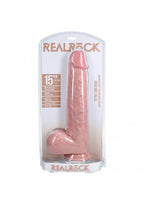 RealRock Extra Long 15 Inch Dildo with Balls and Suction Cup in Flesh Color > Dildos > Oversized Toys