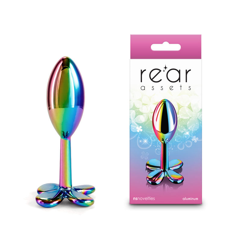 Rear Assets Clover 9.2 cm Multicoloured Metallic Butt Plug > Anal Range > Butt Plugs Main image