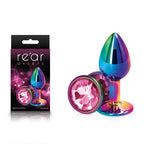 Rear Assets Small 2.72 Inch Metal Butt Plug with Pink Gem Base > Anal Range > Jewel Butt Plugs
