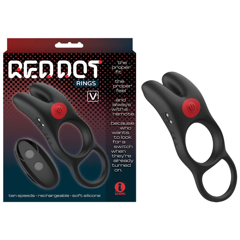 Red Dot Rings V1 USB Rechargeable Vibrating Cock Ring with Remote Cock Rings Vibrating