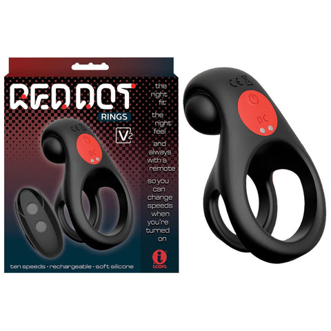 Red Dot Rings V2 USB Rechargeable Vibrating Cock & Ball Ring 10.2cm Cock Rings Vibrating