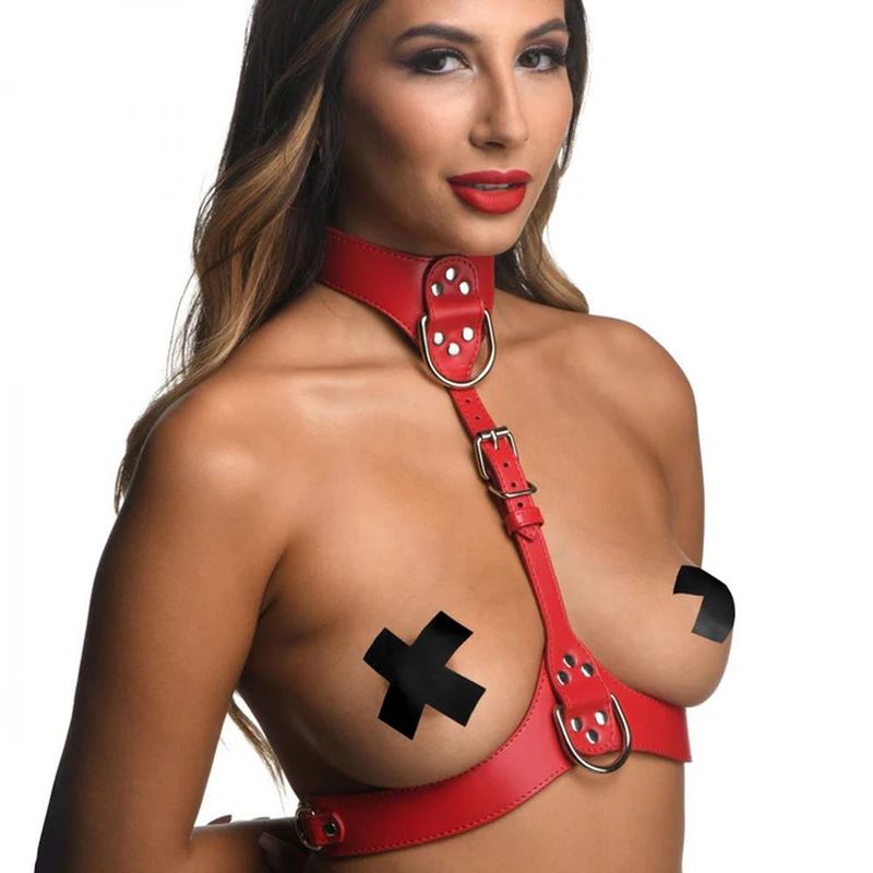Red Female Chest Harness Size S/M Red Womens Harnesses