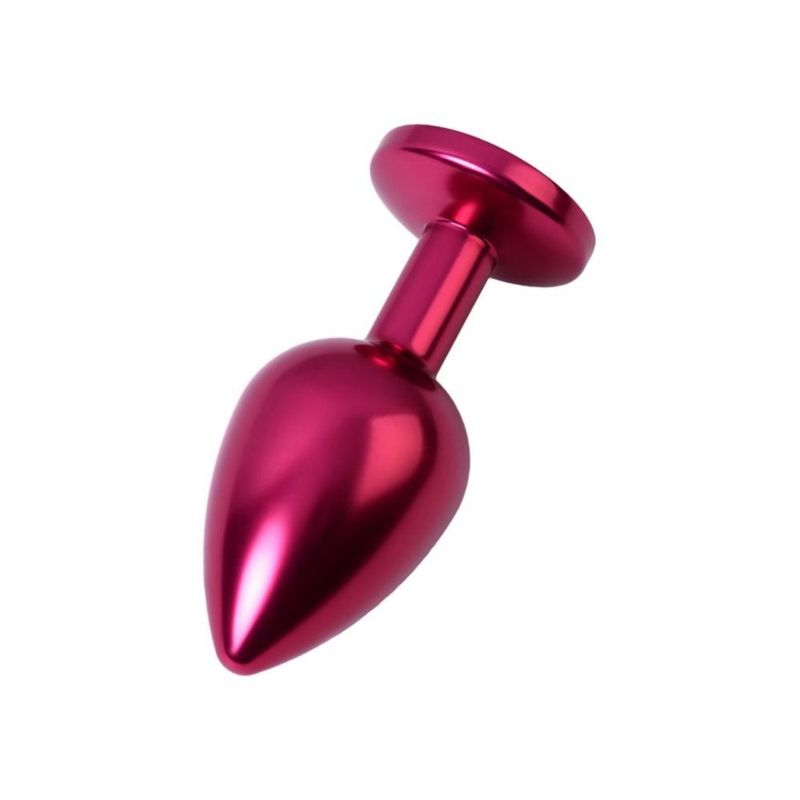 Red Metal Anal Plug with Black Crystal Medium Secondary image