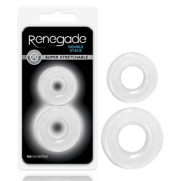 Renegade Double Stack Clear Cock Rings Set of 2 > Cock Ring > Sets