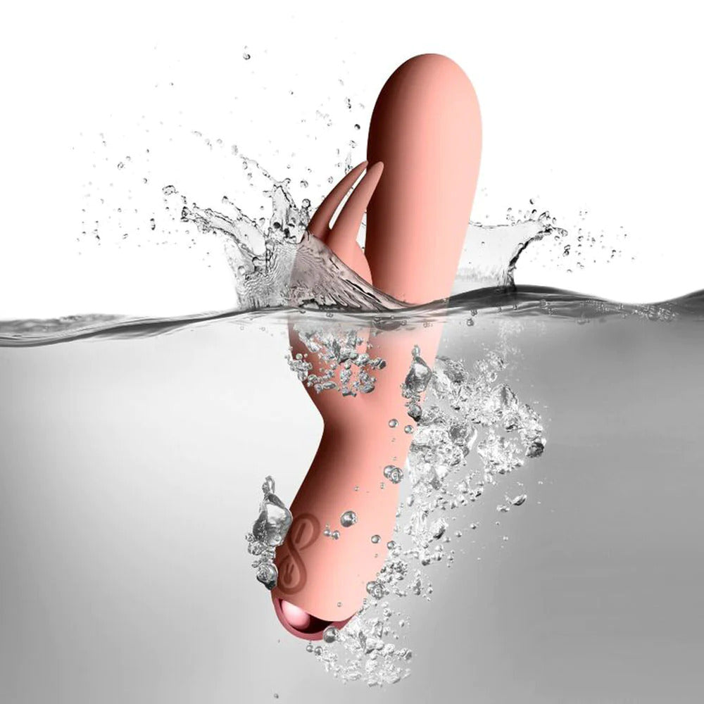 Rocks Off Flutter Rabbit Pink 7 Inch Silicone Rabbit Vibrator > Vibrators > Ladies > Rabbit