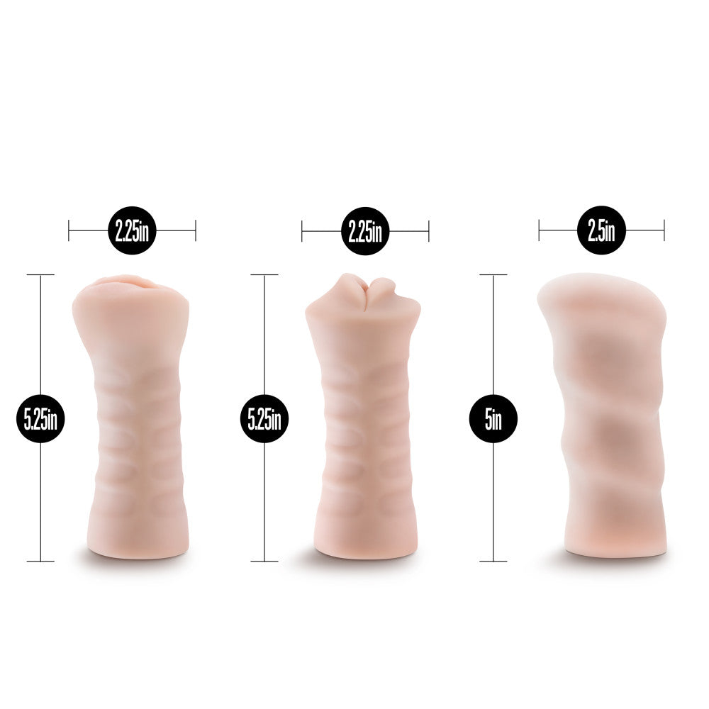 M for Men 3-Pack Self-Lubricating Vibrating Stroker Sleeves Beige > Sex Toys For Men > Masturbators > Manual