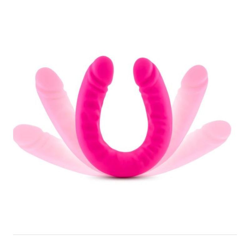 Ruse Silicone Slim 18in Hot Pink Double Dong 1.5in Wide Double Dongs