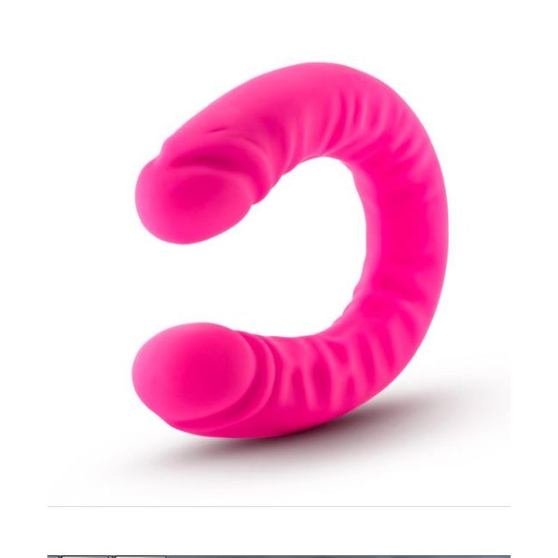 Ruse Silicone Slim 18in Hot Pink Double Dong 1.5in Wide Secondary image