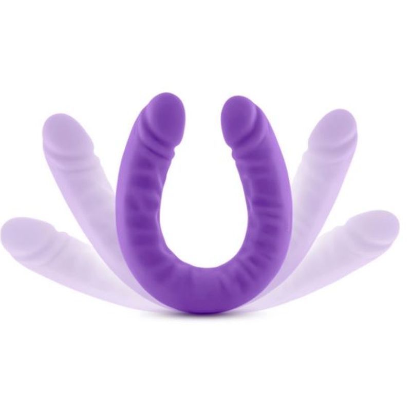 Ruse Silicone Slim 18in Purple Double Dong Dildo 1.5in Wide Secondary image
