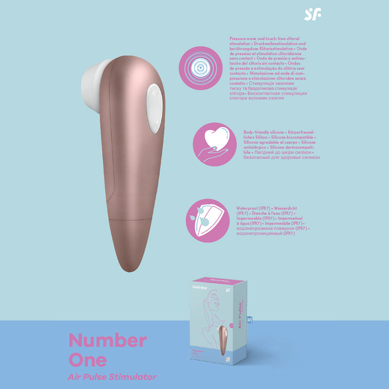 Satisfyer 1 - Pressure Wave Vibrator for Travel Pleasure 5.75 Inches Pink Air Pulsation
