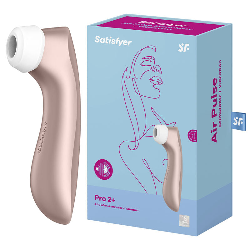 Satisfyer Pro 2+ Clitoral Stimulator Rechargeable Touch-Free 164mm USB Device Rose Gold > Sex Toys For Ladies > Air Pulsation