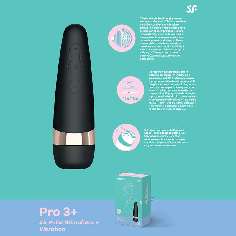 Satisfyer Pro 3 Plus Vibration Clitoral Massager Default Title Air Pulsation