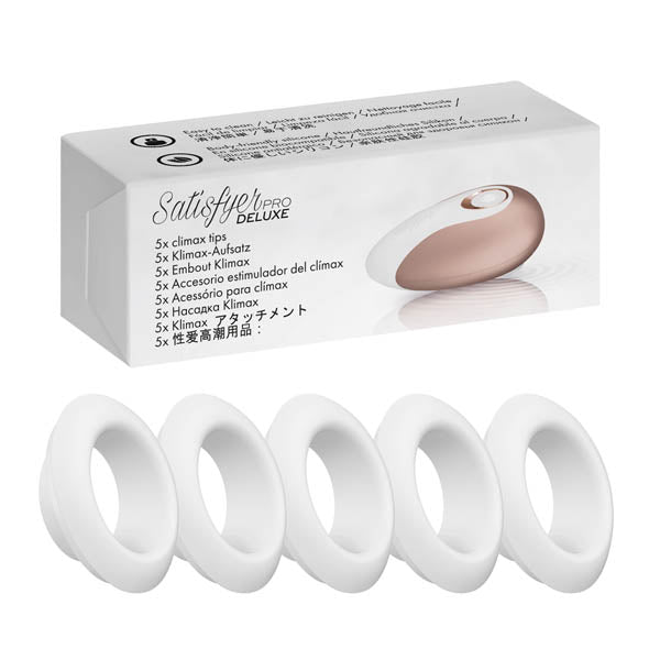 Satisfyer Pro Deluxe Climax Heads - 5 Silicone Replacement Heads Secondary image
