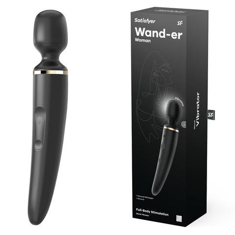 Satisfyer Wand-er Woman Black Full-Body Massager 10in Electric Massager