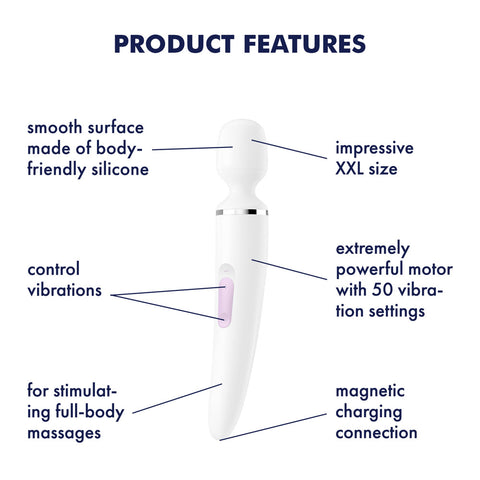 Satisfyer Wand-er Woman Massage Wand White Electric Massager