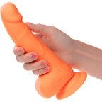 Neon Silicone Studs 6 Inch Dildo - Orange