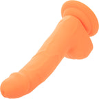 Neon Silicone Studs 6 Inch Dildo - Orange