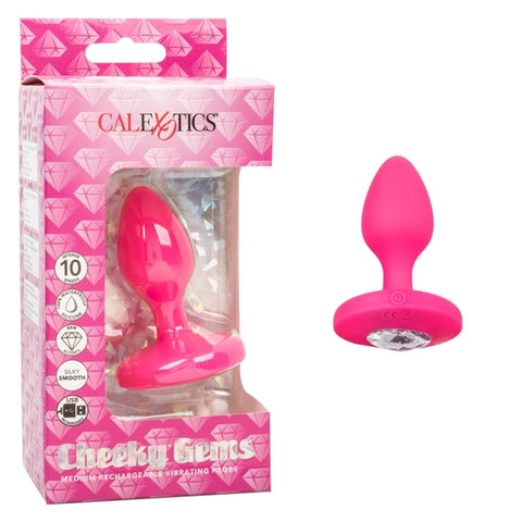Cheeky Gems Medium Rechargeable Vibrating Probe – Silicone Vibrator > Anal Range > Vibrating Butt Plugs