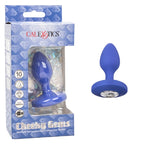 Cheeky Gems Medium Rechargeable Vibrating Probe – Flexible Silicone Vibrator Blue Medium > Anal Range > Jewel Butt Plugs