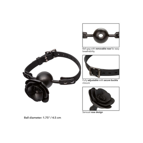 Forbidden Removable Rose Gag – Adjustable Breathable Fetish Accessory > Bondage Gear > Gags and Bits