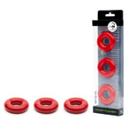 Sport Fucker Rubber Donut Cockring Set of 3 Red 5 Inch Stretch Red > Cock Ring > Sets