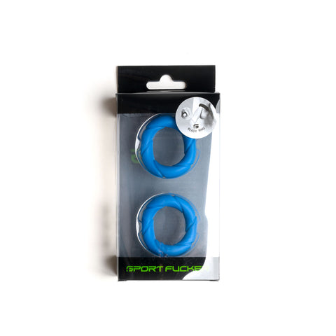 Sport Fucker Ready Rings - Blue Cock and Ball Ring COCK RING Set